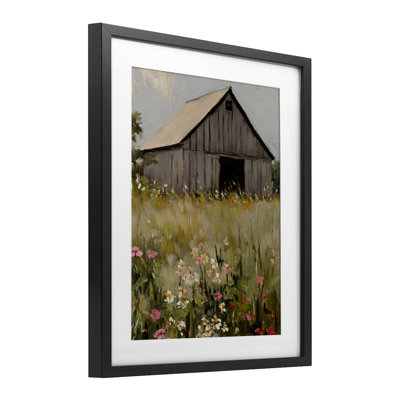 Old Floral Barn View Framed Print Under Glass, design by Franklyn Gregory