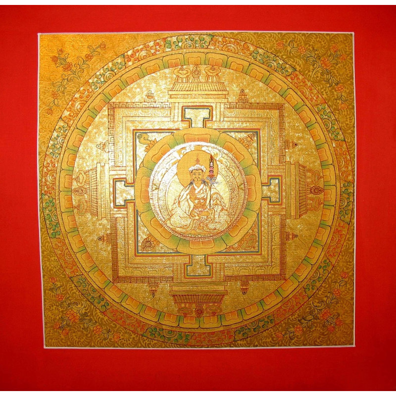 Gourou Padmasambhava Mandala Thangka (Thangka sans brocart)