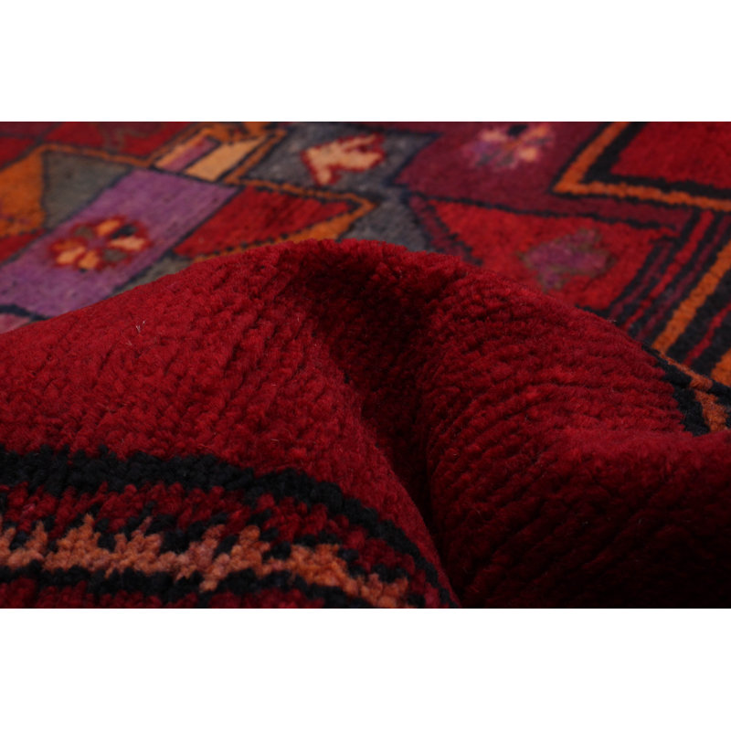 Tapis de couloir unique en laine de style années 1990 de 4 pi 8 po x 12 pi 6 po Zarahi