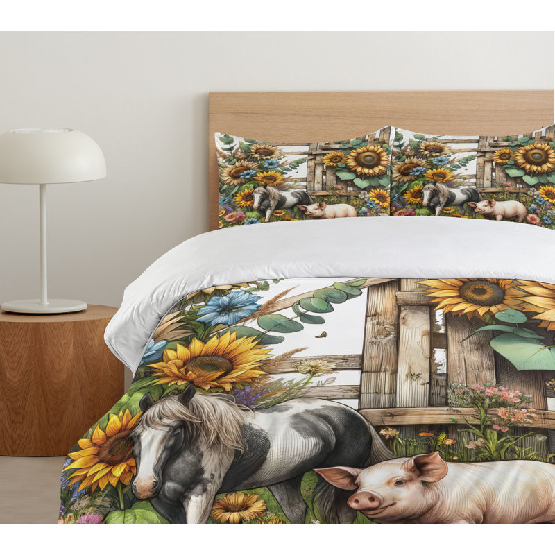 Rustic Duvet Cover, King Duvet Cover + 2 Standard Shams