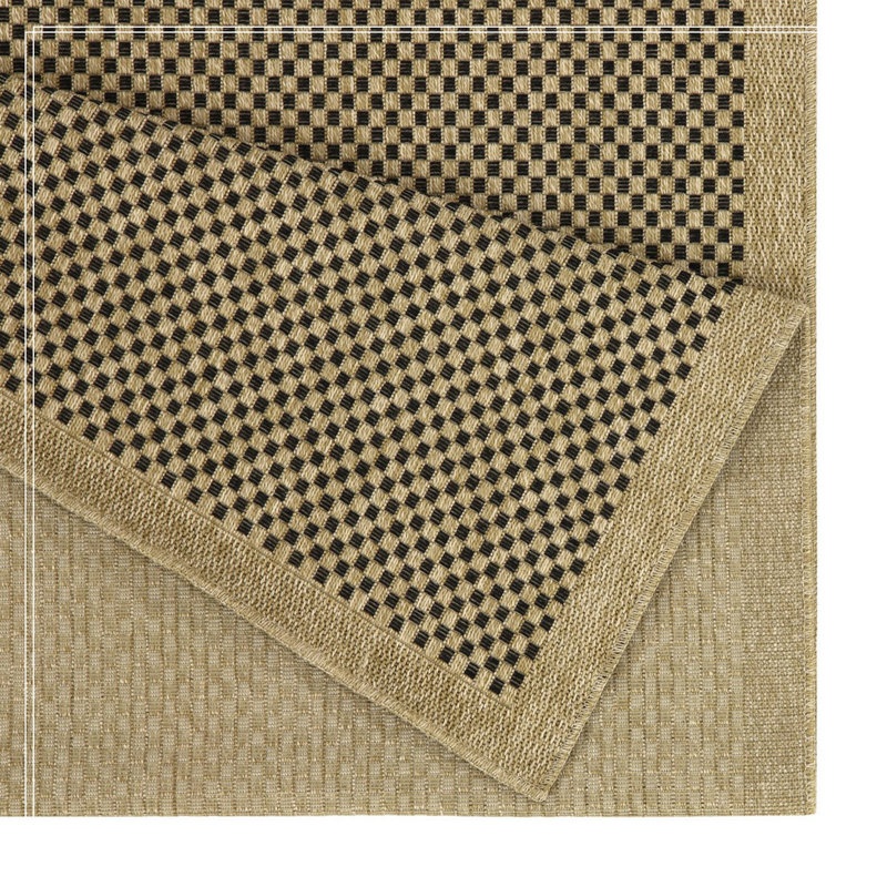 Jute/Black Indoor/Outdoor Area Rug, Runner 2'7" x 7'3"