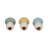 Ceramic Colorful Top Mushrooms, Set of 3 Multi-Toned Figurines, Charming 5-Inch Home Decor Accents