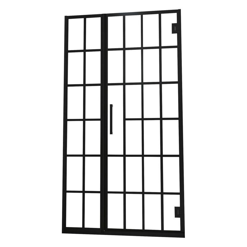 Matte Black 40" W X 72" H Shower Door With Glass, Pivot And Style For Bathroom Glass In Black, Dignified