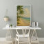 «Tropical Palm Beach Seaside Coastal Landscape», reproduction d'art sur toile encadrée