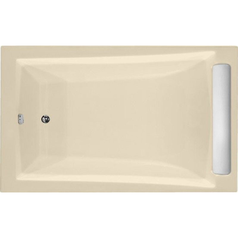 Regal 71'' x 34'' Soaking Fiberglass Bathtub, Bone, Matte Black
