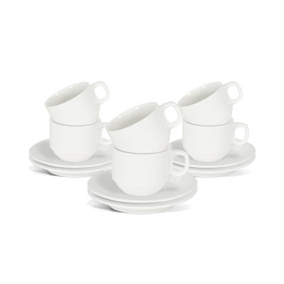 Tasse à thé 6 oz avec soucoupe - forme ronde classique, idéale pour le thé, le café et l'espresso