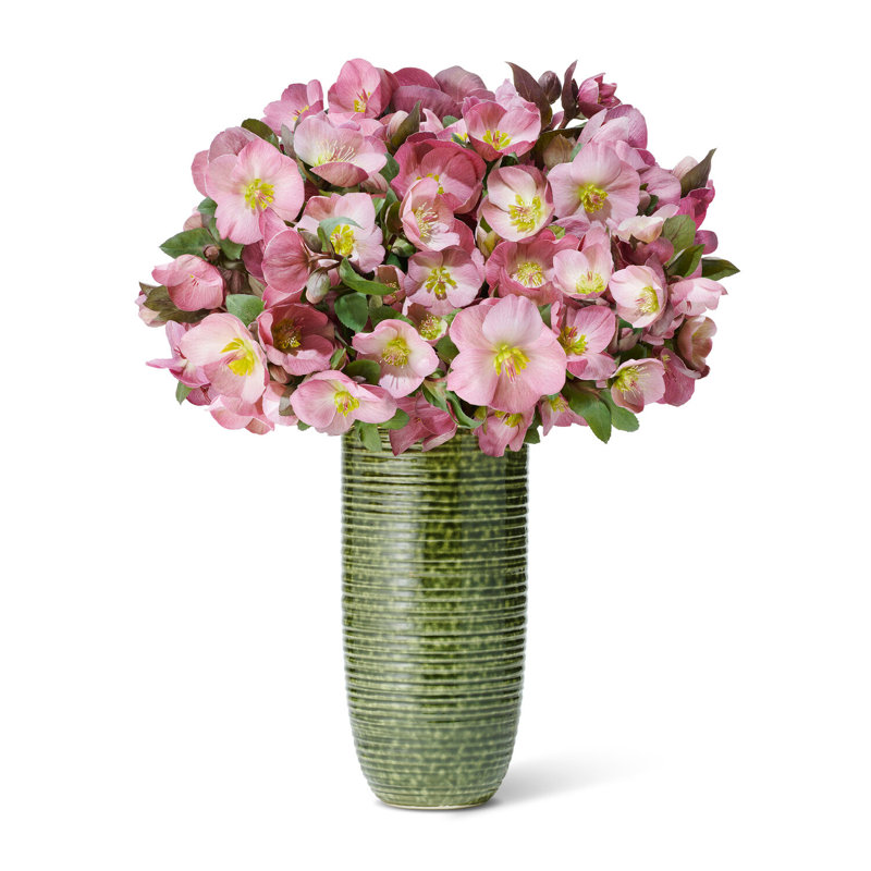 Forest Green Hand-Painted Ceramic Cylinder Vase