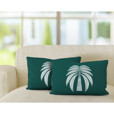 Polyester/Polyester Blend Lumbar Rectangular Indoor/Outdoor Pillow Cover & Insert