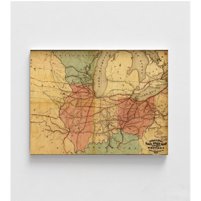 Travelers Edition Road Map 1859, Vintage Colorful Road Trip Poster Print, Antique Living Room Decor, Library Wall Print,Home Office Wall Art
