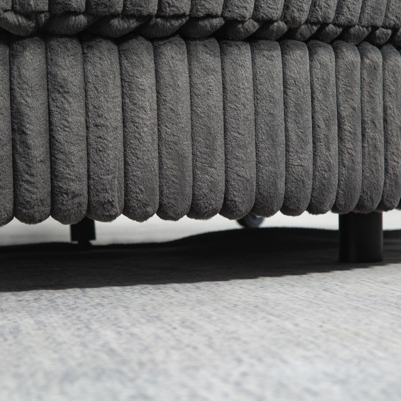 Chaise longue d'intérieur surdimensionnée à housse, Gris anthracite