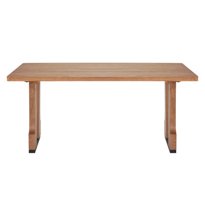 Natural - Table de salle à manger rectangulaire colorée de 63 po pour les cuisines compactes et les petits appartements pouvant accueillir 6 personnes, Scratch, processus d'assemblage rapide Utilisation dans les petits espaces
