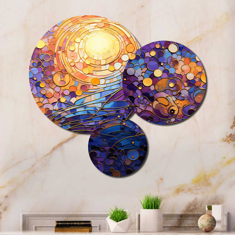 Mystic Mosaic I - Abstract Collages Metal Wall Decor Set