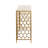 Manderella Metal Honeycomb Pattern Geometric Gold Console Table with Brown Wood Top