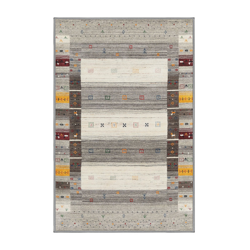 Tapis rouge / beige Swinyer, Rectangle 7 pi x 10 pi