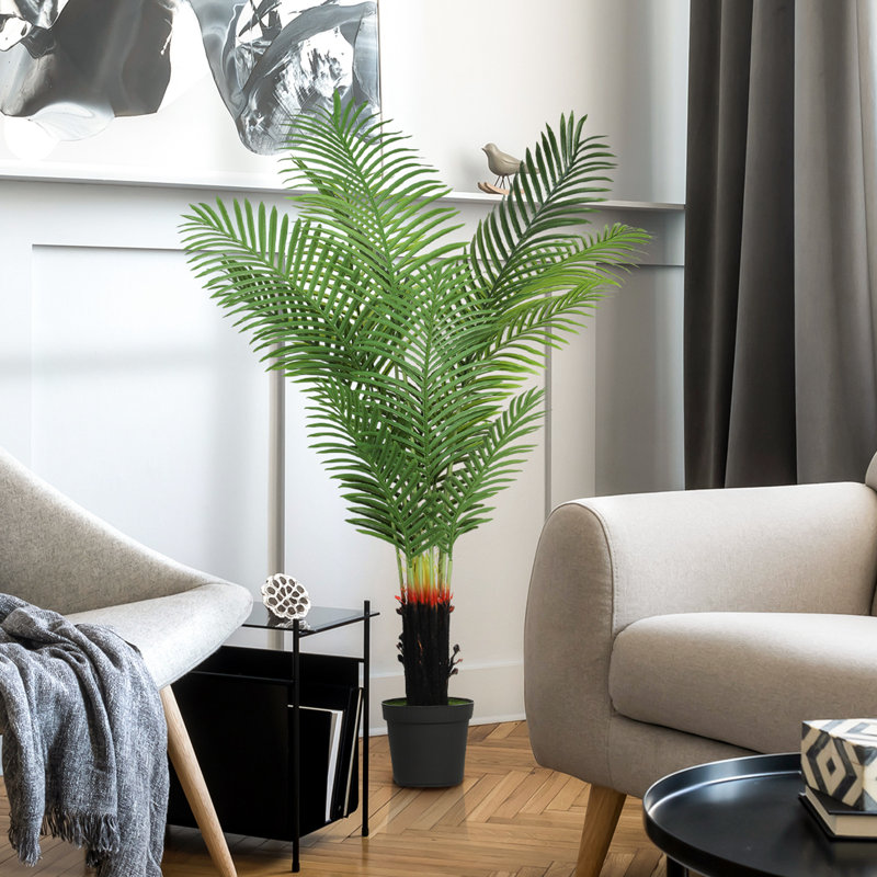 Faux Palm Tree in Pot, 150cm H x 20cm W x 20cm D