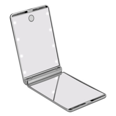 Miroir compact à DEL à intensité variable avec interrupteur tactile, miroir de maquillage