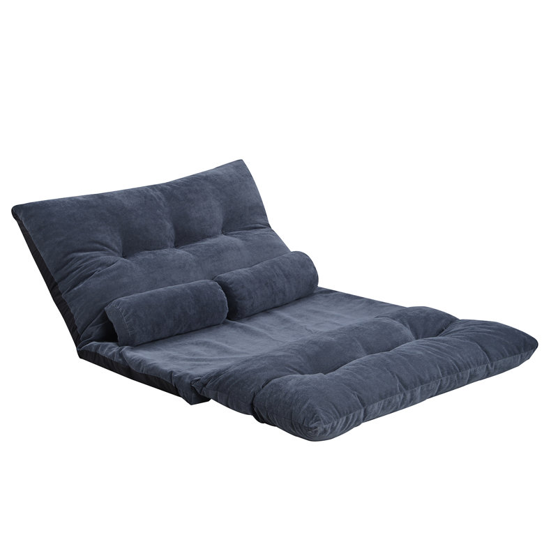 Fauteuil futon simple à dossier large de 43 po Theresa, Polyester gris