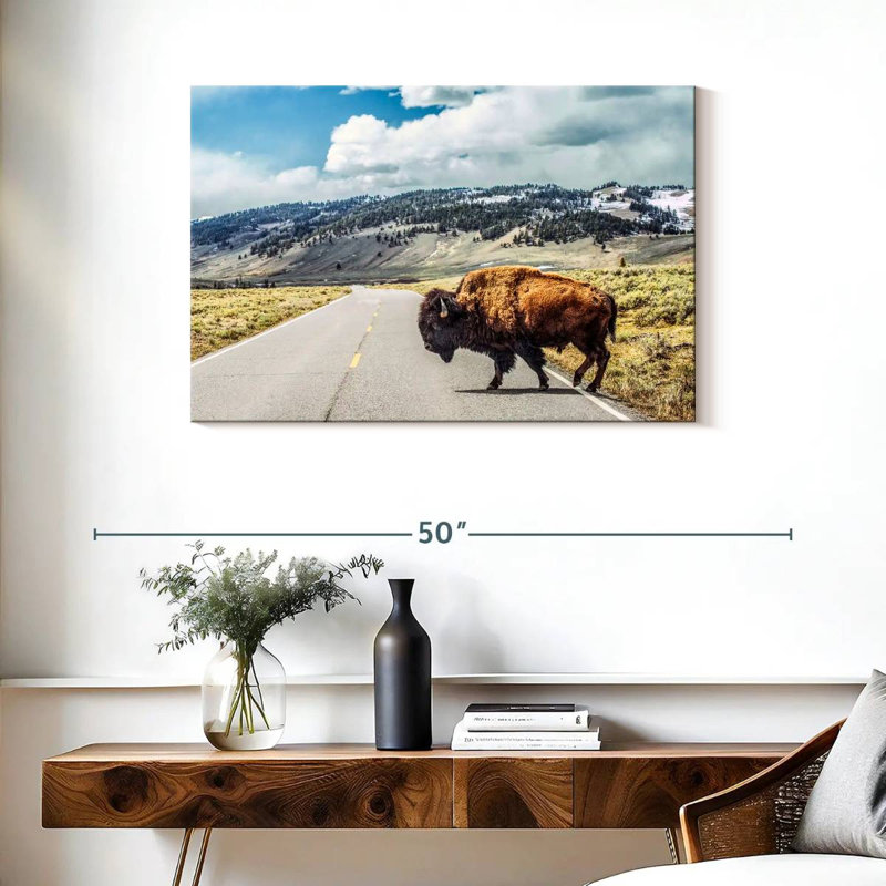 American Bison Crossing, 24" H x 36" W