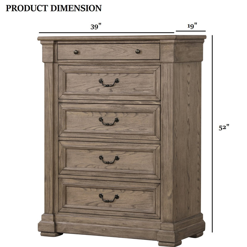Commode à finition grise patinée 1pc