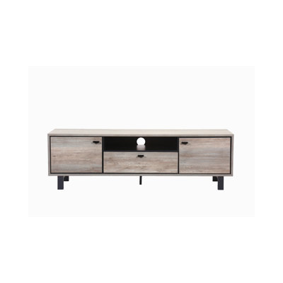 Jakaiyah Modern Motifs Gray Oak Finish TV Stand