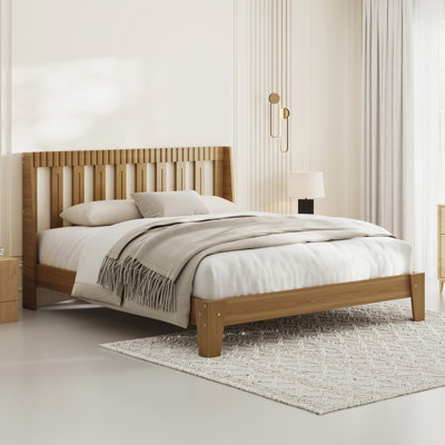Modern Simple-Style Bed Frame With Headboard – For Single, Couples, Families