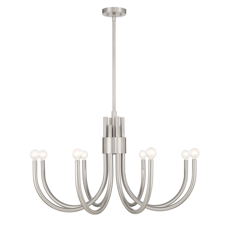 Sorrento 8-Light Chandelier, Satin Nickel