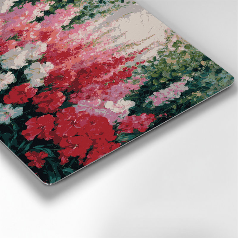 «Botanical Impatiens», art mural en métal bleu, H 20 po x l 24 po