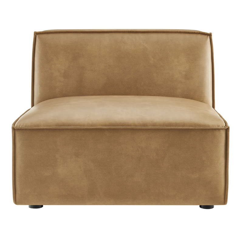 Restore Vegan Leather Armless Modular Chair In Toast, Toast