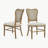 Orlando Vintage Style Rubber Wood Upholstered Dining Chairs