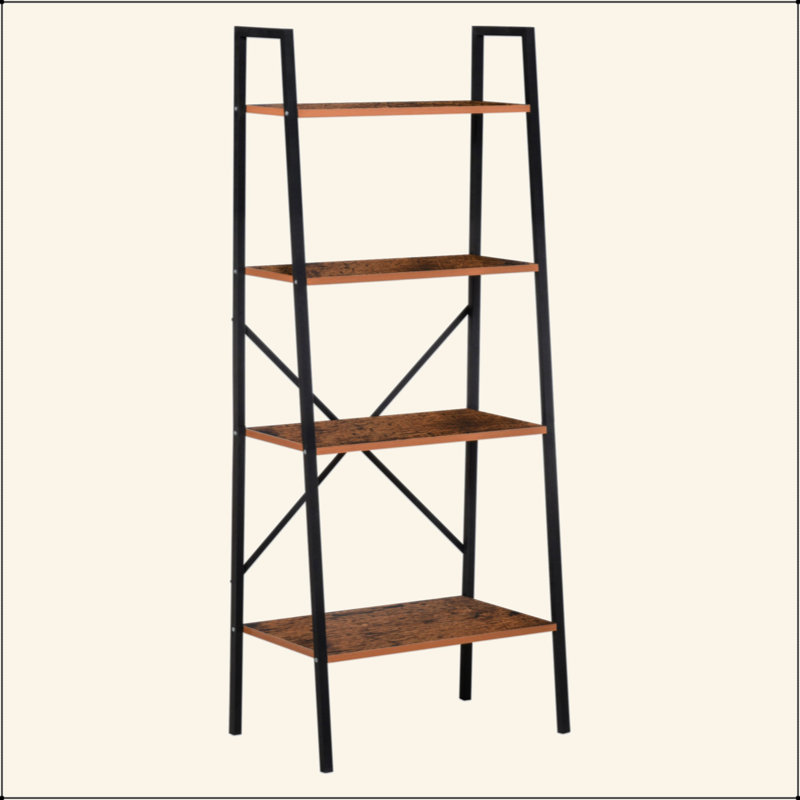 Bibliothèque en bois et métal