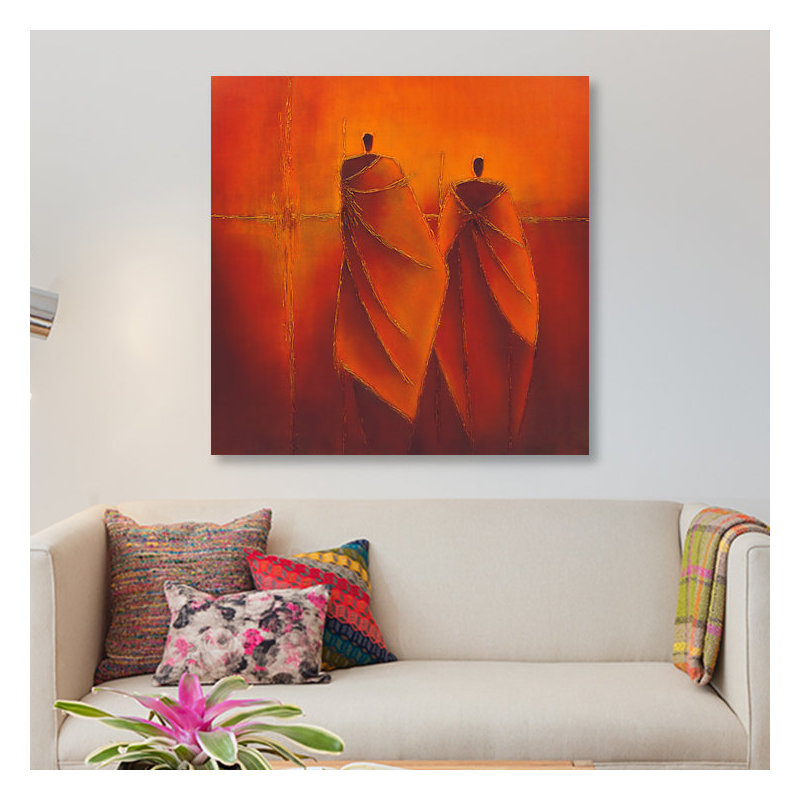 " Mysterious II " by Liesbeth Optendrees, 18" H x 18" W x 1.5" D, Black Framed Canvas, No Mat