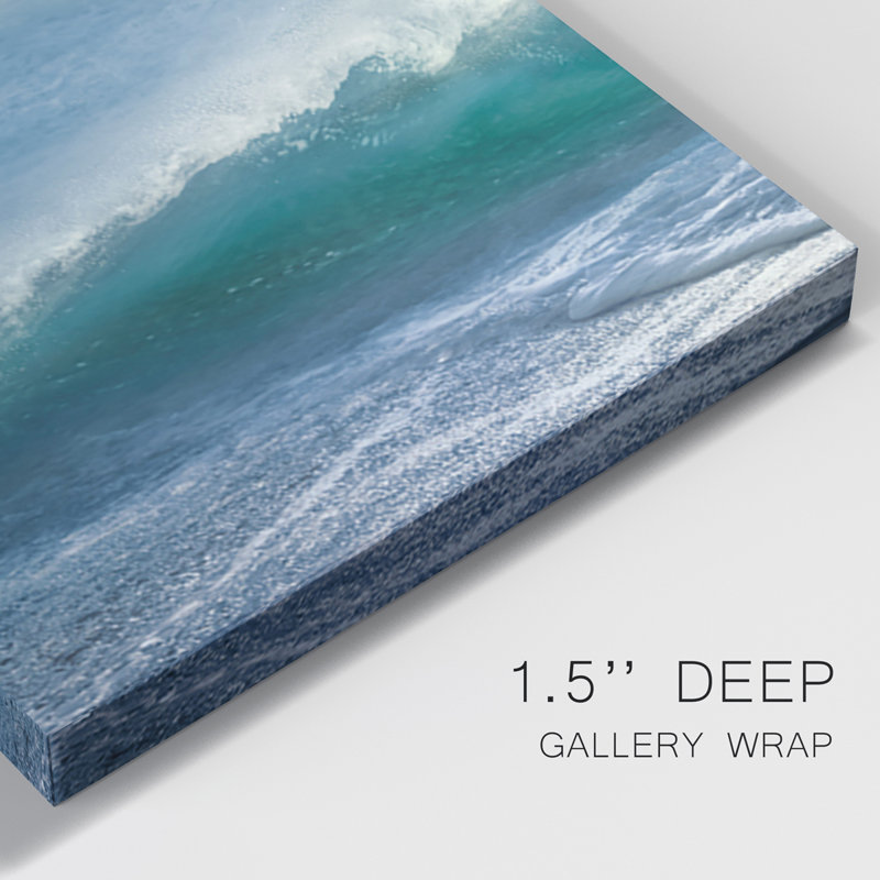 Regarder les vagues - Toile tendue avec châssis de qualité supérieure - Prêt à être accroché, H 60 po x l 120 po x P 1 po