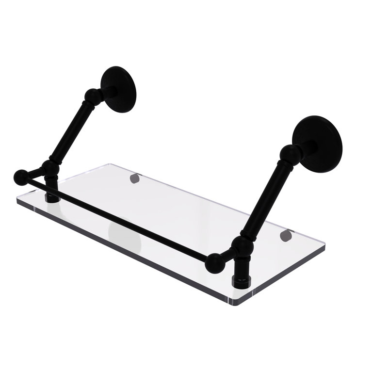 Tablette flottante avec barre de galerie Marchmont, Noir mat, H 8 po x l 18 po x P 8,6 po