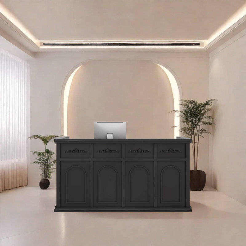 Bureau de réception de style champêtre, Noir, noir, noir, noir