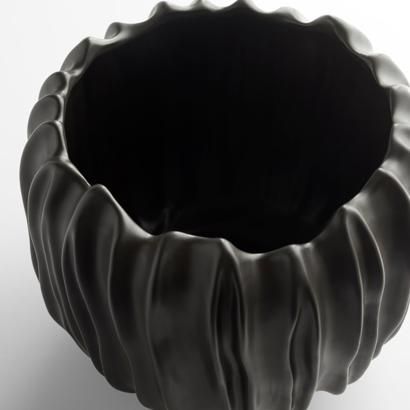 Abyssus Handmade Ceramic / Porcelain Table Vase, 8" H x 9" W x 9" D