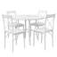 Ensemble de salle à manger à quatre pieds Kasandra pour 4 personnes, ensemble de table de salle à manger 5 pièces pour 4 personnes, table de cuisine ronde et 4 chaises de salle à manger en métal avec sièges en similicuir-1050345662