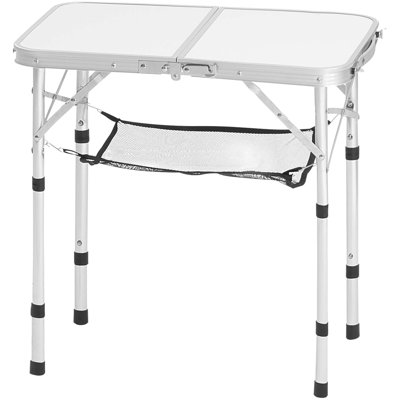 Portable Folding Aluminum 2ft Camping Table, Three - Stage Height 10.2/18.9/23.6 Inch, 23.6x15.7 In Tabletop For Indoor Use And Casual Dinners, Surface To Minor Impacts, Secure Locking System,