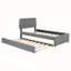 Lit plateforme tapissier simple avec lit gigogne et lumières DEL Teddy-1166727132