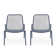 Stackable Chair Two Pieces, Matte Navy Blue Iron Technique, Handcrafted Details Applied, 26" X 22.06" 26", Seat 18" 19.5" 12.5 Chairs  2 , Iron, Integrated,