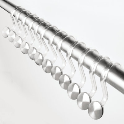 iDesign Forma Mini Shower Curtain Hooks - Set of 12, Brushed Stainless