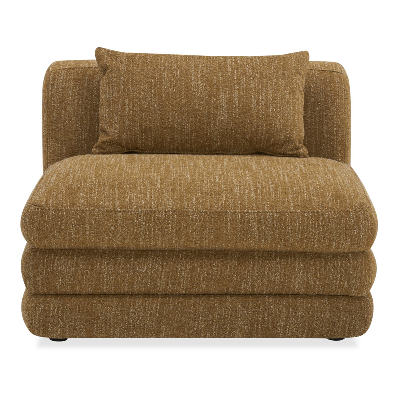 Fauteuil de chambre Donia, Tweed moutarde lueur ambrée