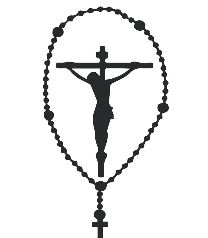 Religious & Spiritual Non-Wall Damaging Wall Decal, 30" H x 15" W x 0.01" D, Black