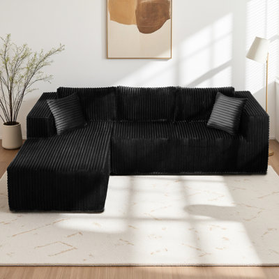 105 po en forme de L modulaire avec revêtement, méridienne droite - risque zéro, soutien dynamique, haut, pour la structure du salon, colle, odeur, adaptant la posture, espace, design minimaliste