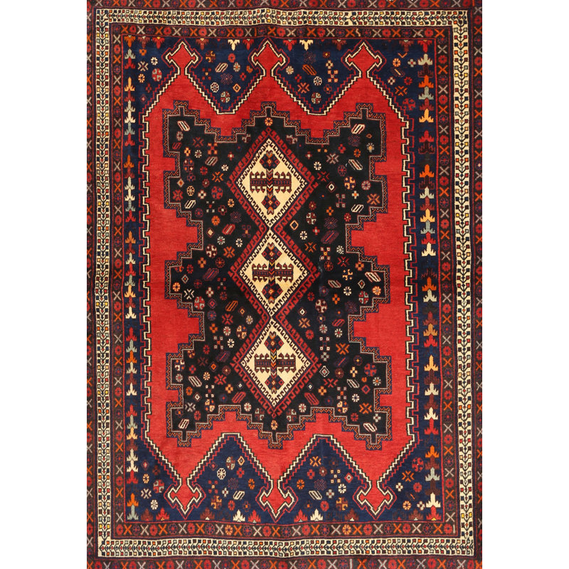 Tapis traditionnel rouge / brun, Rectangle 5 pi x 7 pi