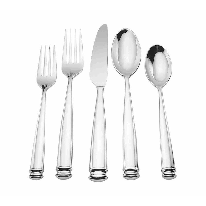 Ensemble de couverts 20 pièces en acier inoxydable 18/10 Onde Gold, service pour 4, Reflet argenté