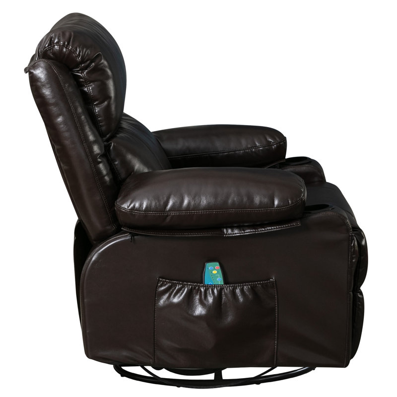 Fauteuil inclinable pivotant Leonie, Similicuir brun