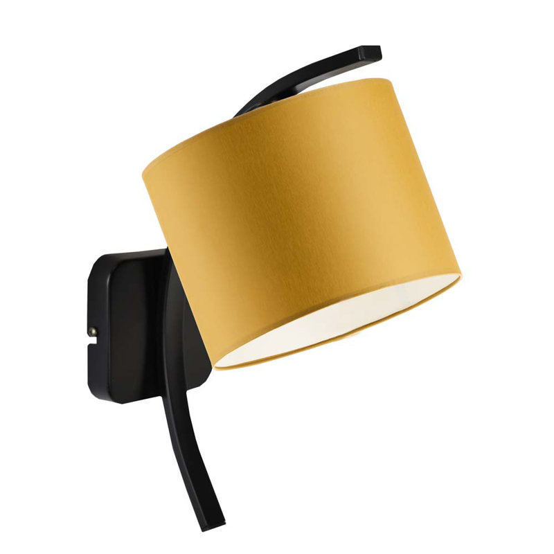 Artimon Steel Armed Sconce, Black, Mustard