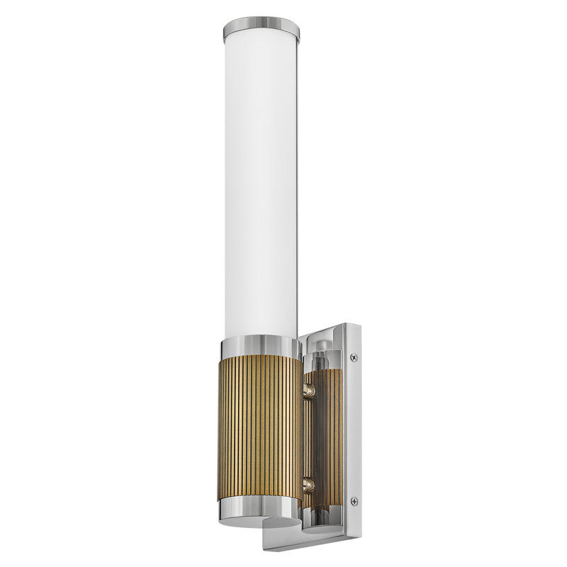 Zevi Integrated LED Bath Wall Sconce, Polished Nickel