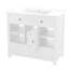Meuble-lavabo multifonctionnel de 36 po avec lavabo 36 po avec portes et tablettes de rangement et tiroirs, blanc-121086335