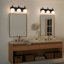 Éclairage pour salle de bain 3 lumières avec abat-jour en verre opale noir-112892004